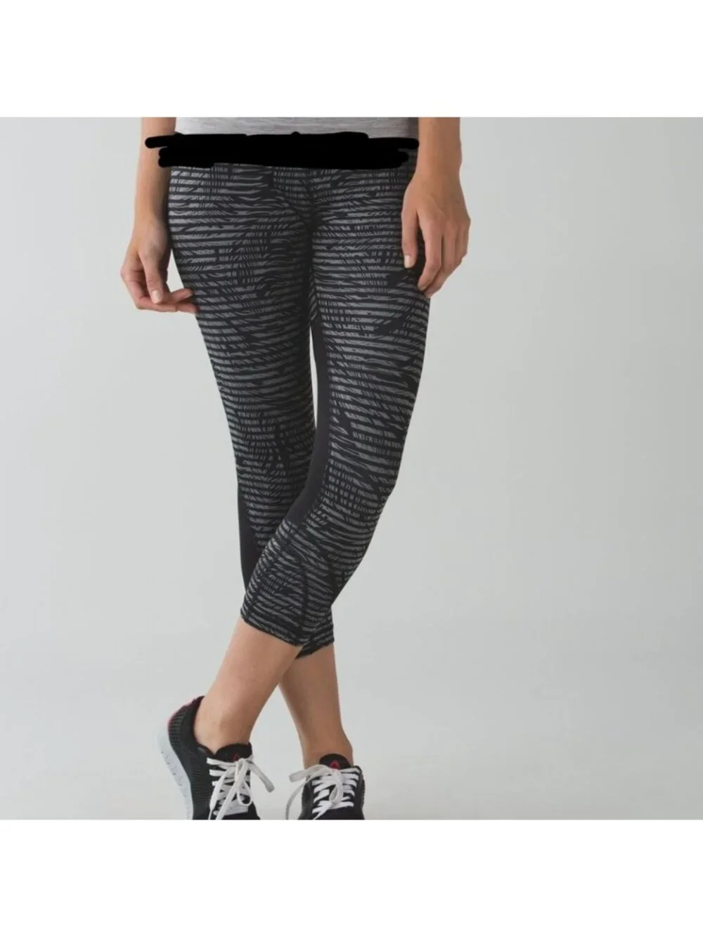 Run: Inspire Crop II *Full-On Luxtreme (Mesh)Stripe Play Slate Black / BLACK